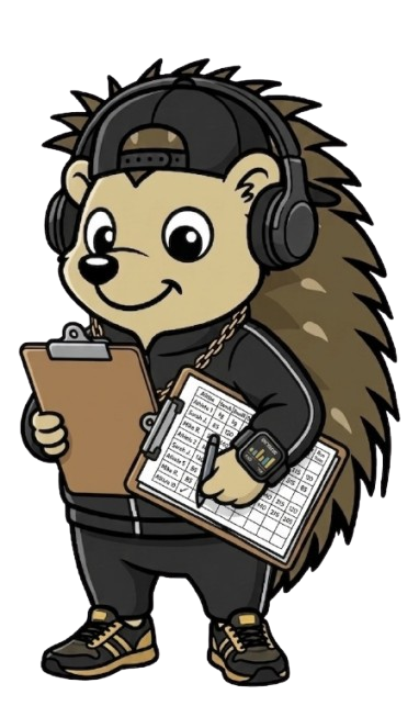 Forkie, the Forkd hedgehog health coach, holding a clipboard